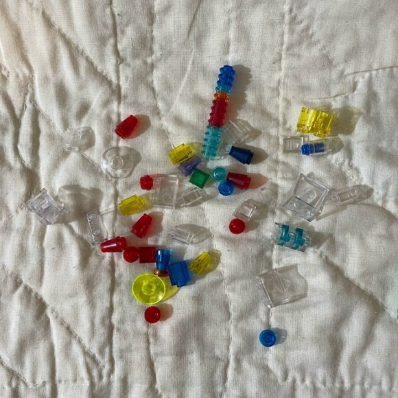 Lot of 56 Lego Replacement Pieces Translucent Clear Assorted Colors Lego Blocks - Picture 1 of 3